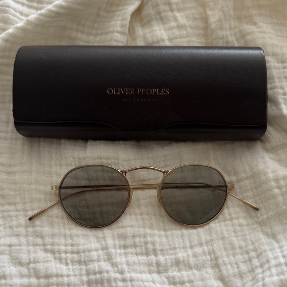 Oliver Peoples Gold-Toned Round Glasses